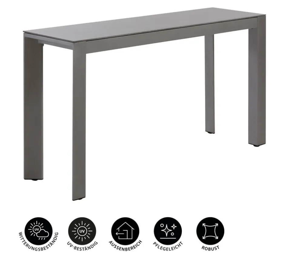 Dehner Balkonmöbel Aluminium|Balkontische > Balkontisch Chicago, ca. B133,5/H75/T42 cm