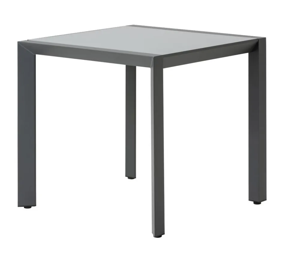 Dehner Balkontische - Balkontisch Cleveland ca. B80/H76/T80 cm Dunkelgrau