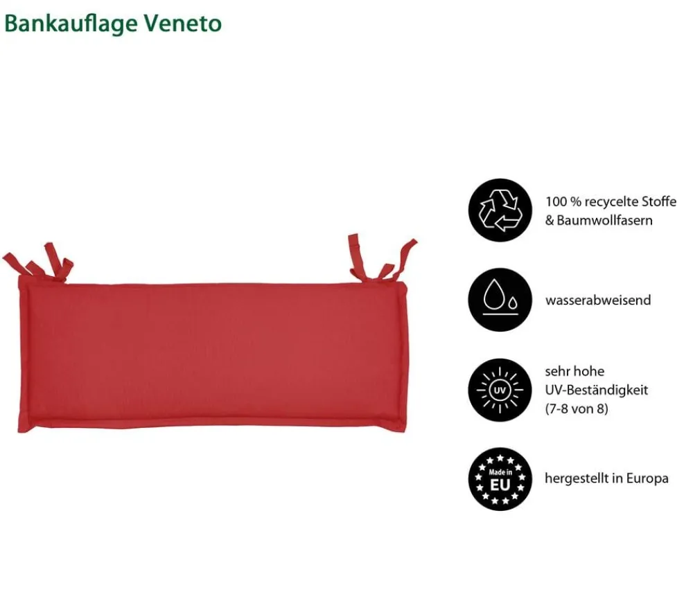 Dehner Sitzauflagen > Bankauflage Veneto 2-Sitzer, ca. B116/H6/T47 cm