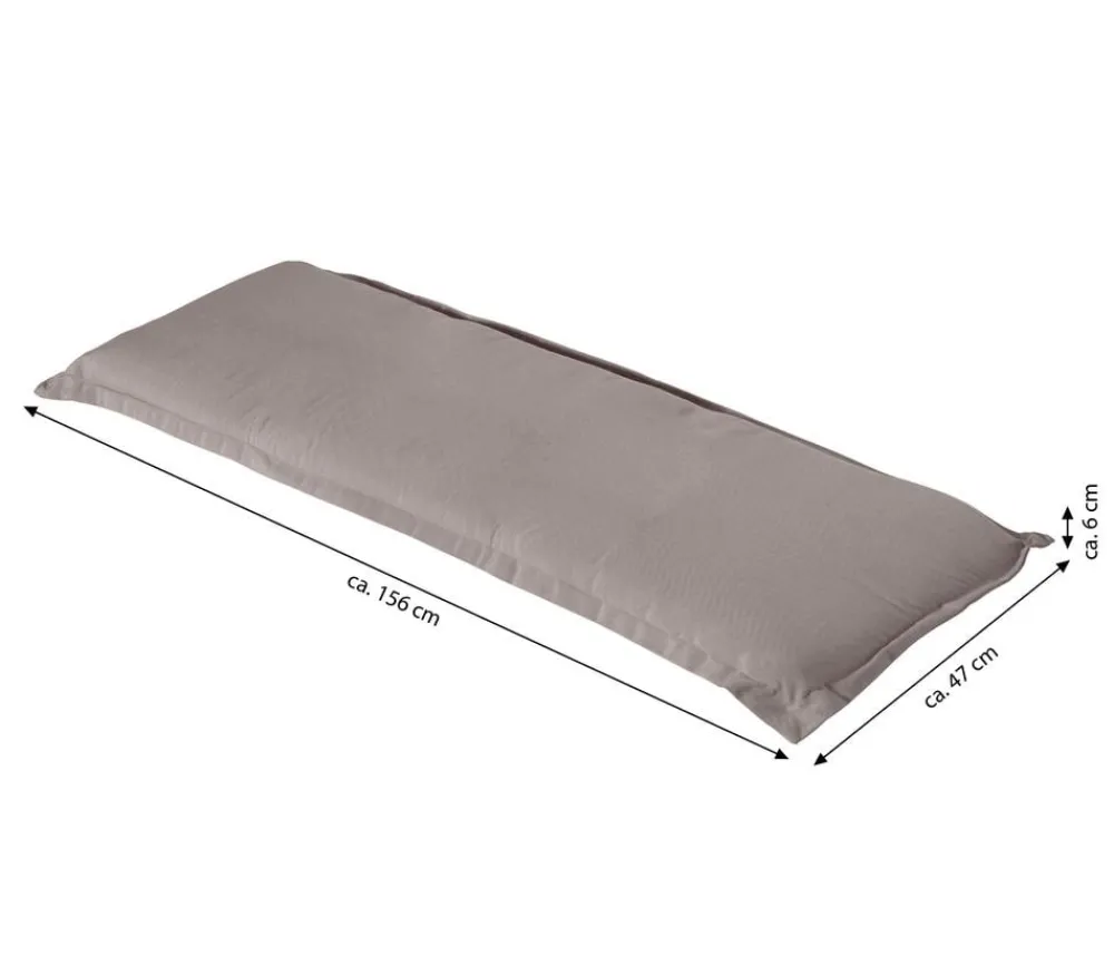 Dehner Bankauflage Veneto 3-Sitzer, ca. B156/H6/T47 cm Taupe Clearance
