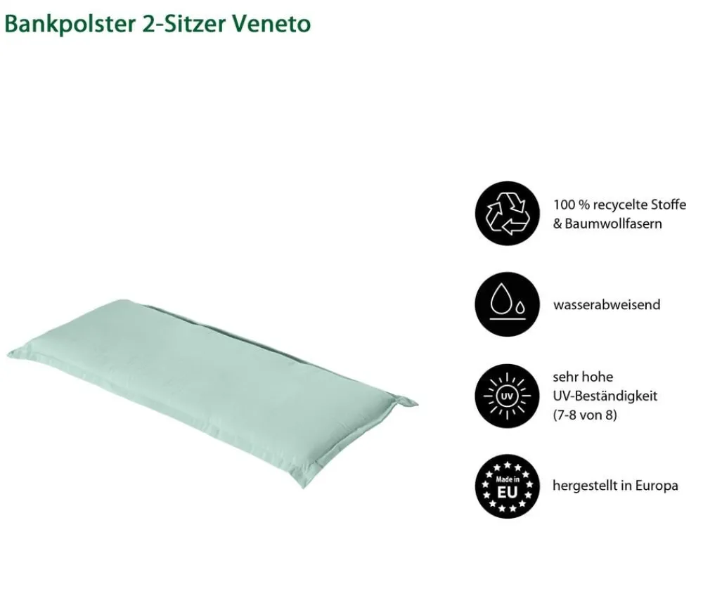 Dehner Sitzauflagen - Bankauflage Veneto 2-Sitzer, ca. B116/H6/T47 cm Grün