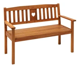 Dehner 3-Sitzer Gartenbänke|2-Sitzer Gartenbänke - Bank Heart Braun