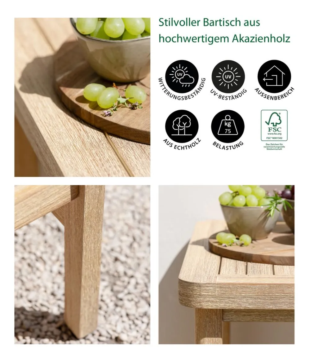Dehner Bartisch Mauritius, ca. B60/H105/T60 cm Natur Clearance