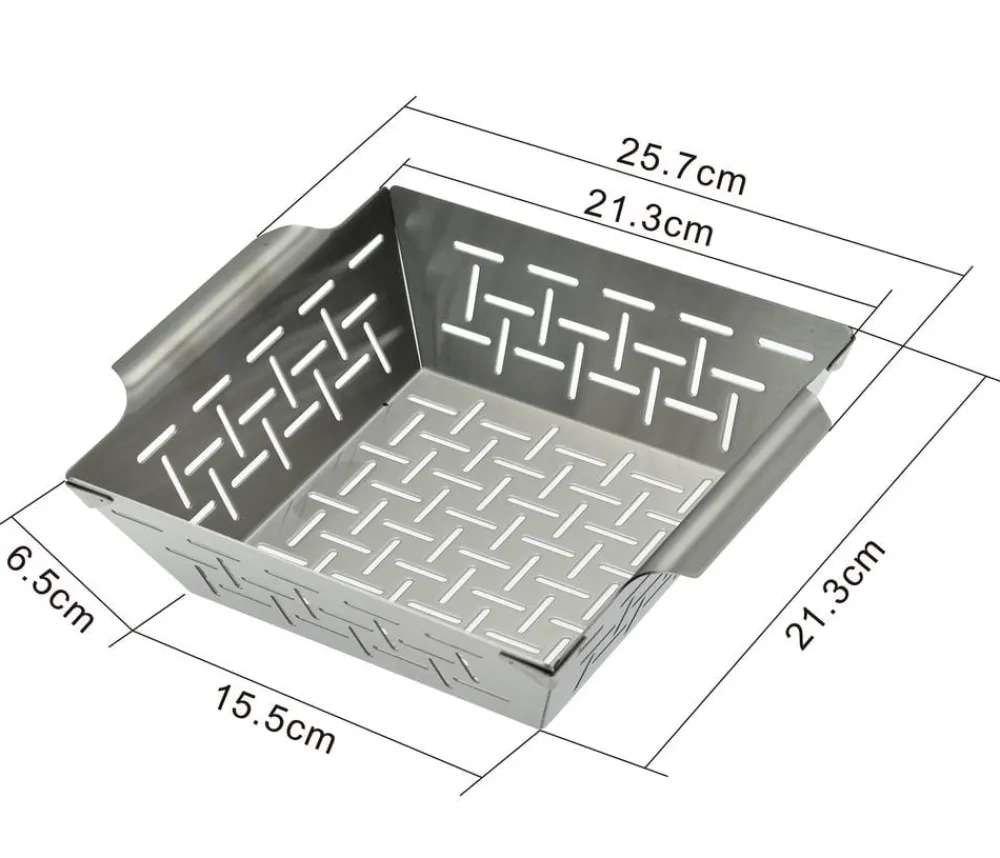 Dehner BBQ Edelstahl-Gemüsekorb, ca. B21,3/H6,5/T21,3 cm Silber Sale