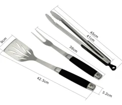 Dehner BBQ Edelstahl-Grillbesteck, 3-teilig Clearance
