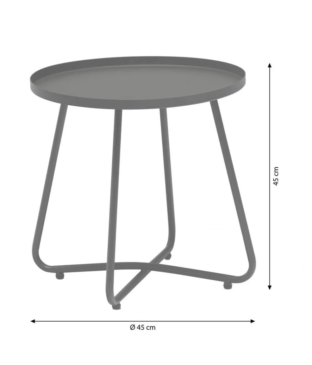 Dehner Gartentische Metall|Beistelltische - Beistelltisch Ibiza, ca. Ø45/H45 cm Anthrazit