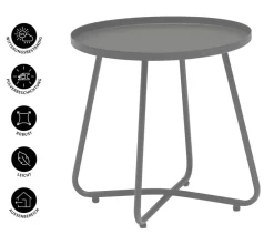 Dehner Gartentische Metall|Beistelltische - Beistelltisch Ibiza, ca. Ø45/H45 cm Anthrazit