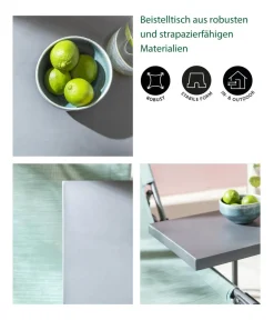 Dehner Gartentische Metall|Balkonmöbel Metall > Beistelltisch Noah, ca. B43/H56/T30,5 cm