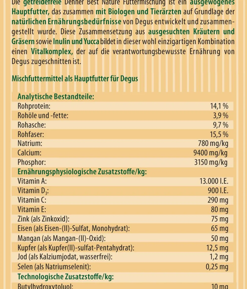 Dehner Best Nature Kleintierfutter > Degufutter, 2 kg