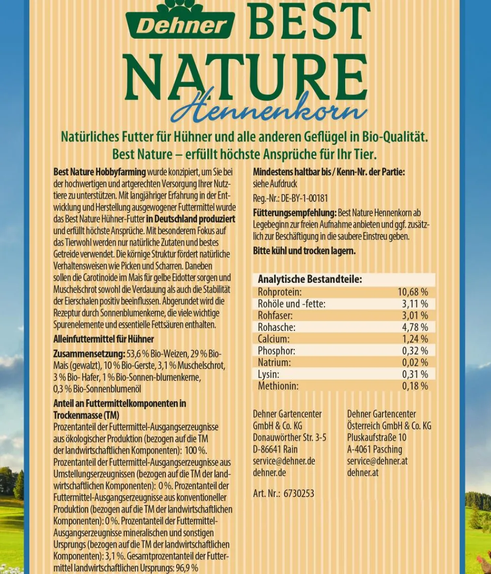 Dehner Best Nature Bauernhof Zubehör|Hühnerfutter > Hühnerfutter Bio Hennenkorn