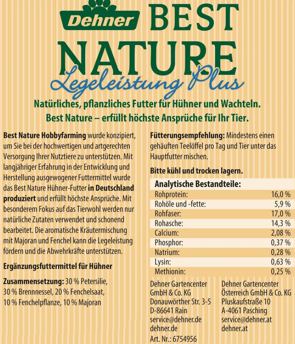 Dehner Best Nature Hühnerfutter > Hühnerfutterergänzung LegeleistungPlus