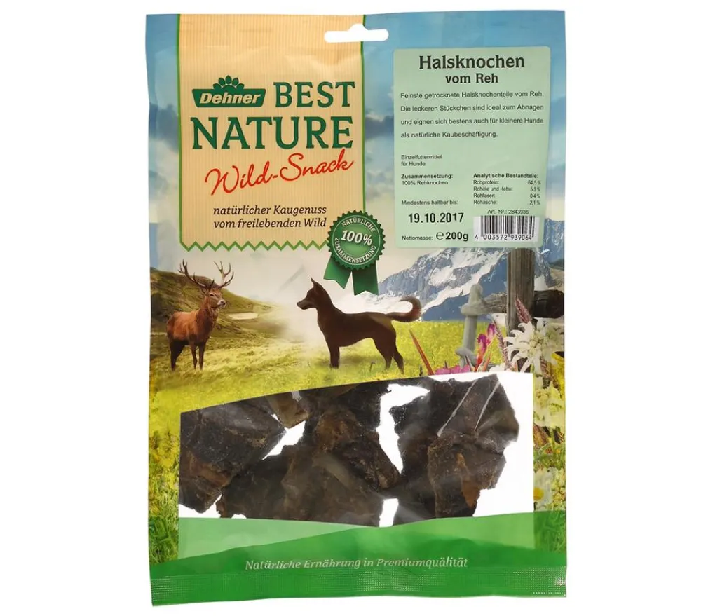 Dehner Best Nature Hundesnack Rehhalsknochen, 200 g Best