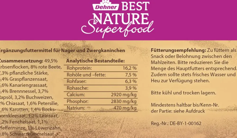 Dehner Best Nature Nagersnacks - Nagersnack-Würfel Superfood Chiasamen