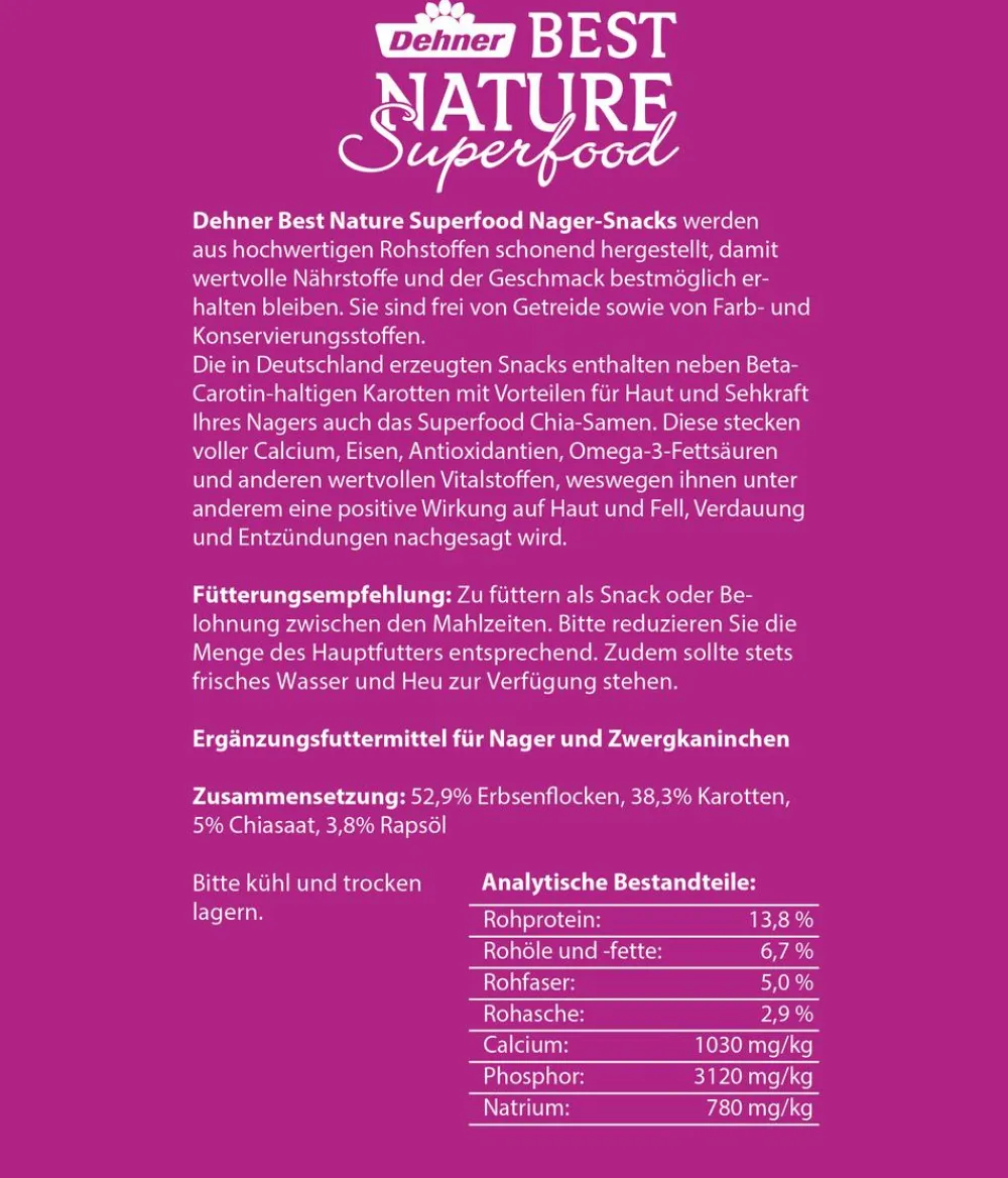 Dehner Best Nature Nagersnacks > Nagersnack Superfood Bärchen Chia & Karotte, 100 g