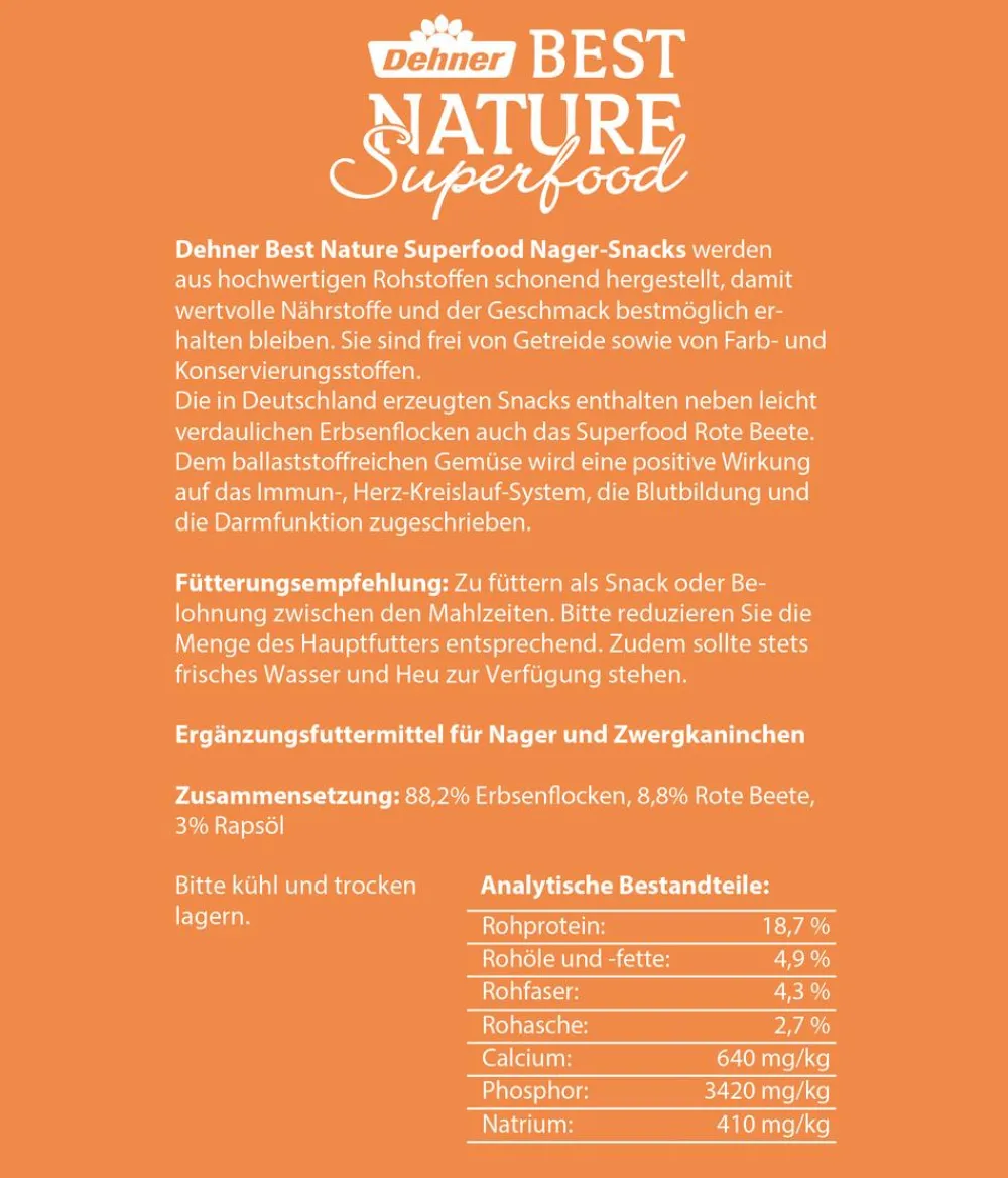 Dehner Best Nature Nagersnack Superfood Bärchen Rote Beete, 100 g Outlet