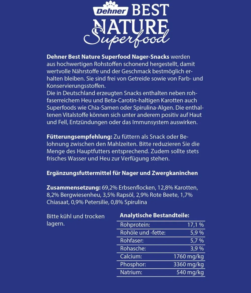 Dehner Best Nature Nagersnacks - Nagersnack Superfood Bärchen Mix, 100 g