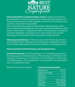 Dehner Best Nature Nagersnacks - Nagersnack Superfood Tafel Preiselbeeren, 125 g