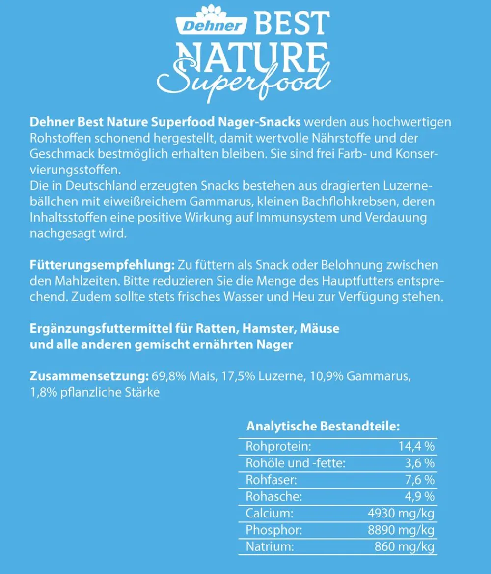 Dehner Best Nature Nagersnacks - Nagersnack Superfood Kugeln Protein, 75 g