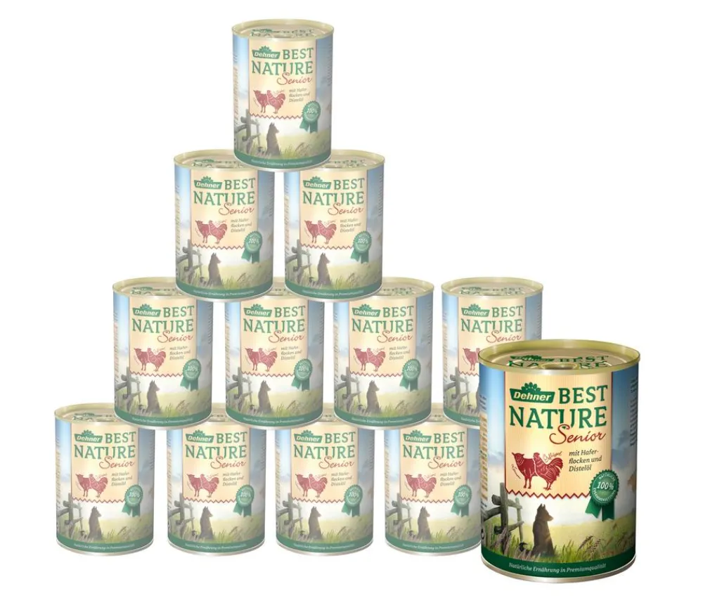 Dehner Best Nature Nassfutter für Hunde Senior, Geflügel & Lamm New