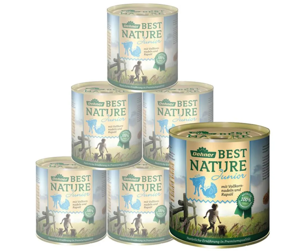 Dehner Best Nature Nassfutter Hund - Nassfutter für Hunde Junior, Kalb & Pute