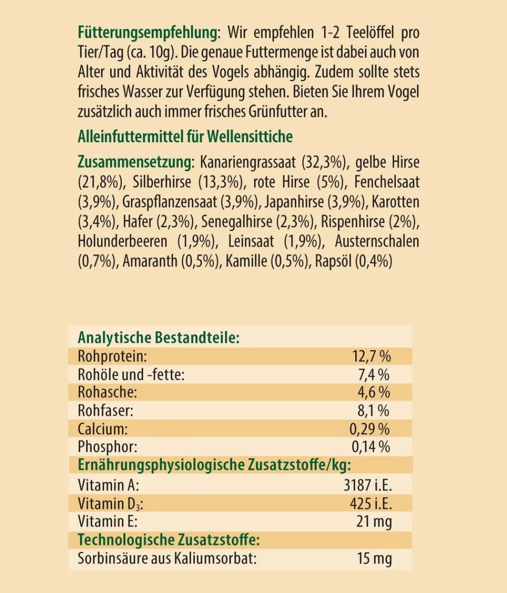Dehner Best Nature Vogelfutter & Snacks - Vogelfutter Wellensittiche