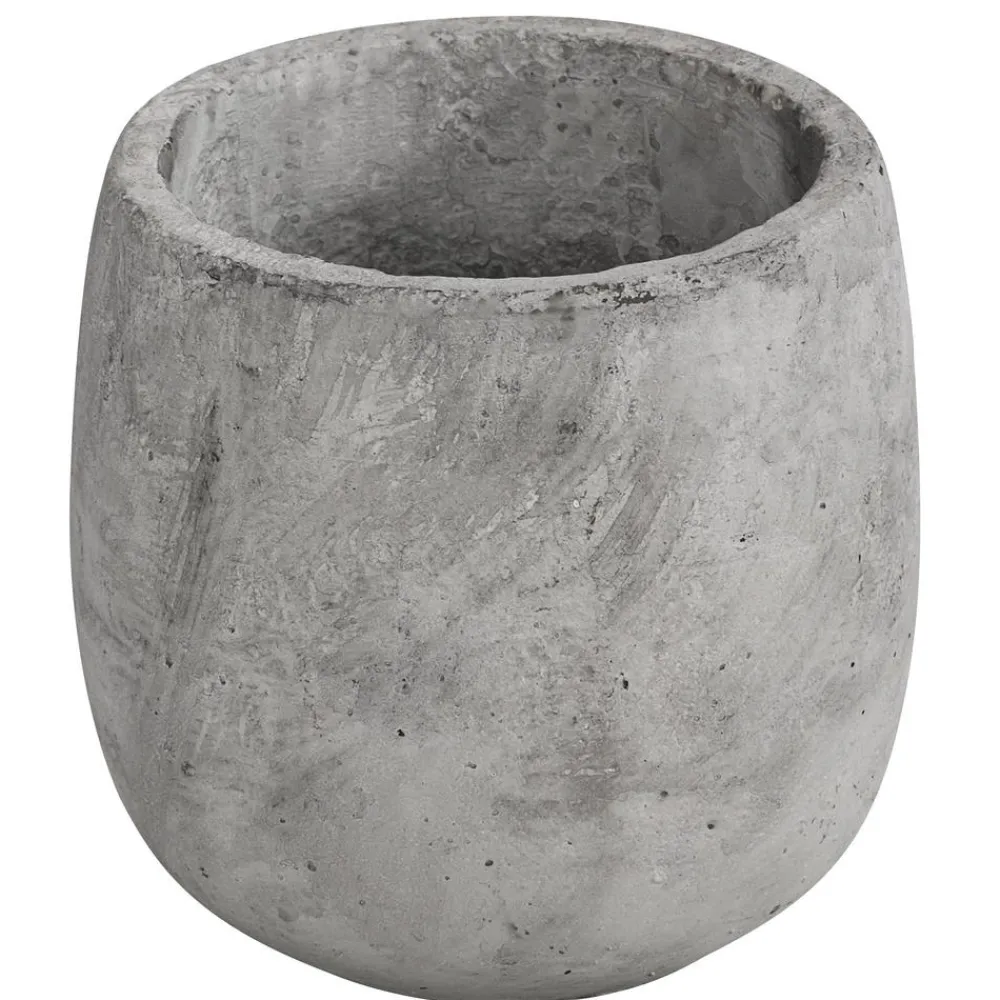 Dehner Blumentöpfe & Übertöpfe - Beton-Übertopf Amber, bauchig Grau