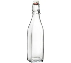 Dehner Bügelverschlussflasche Vierkant, 500 ml Transparent Discount