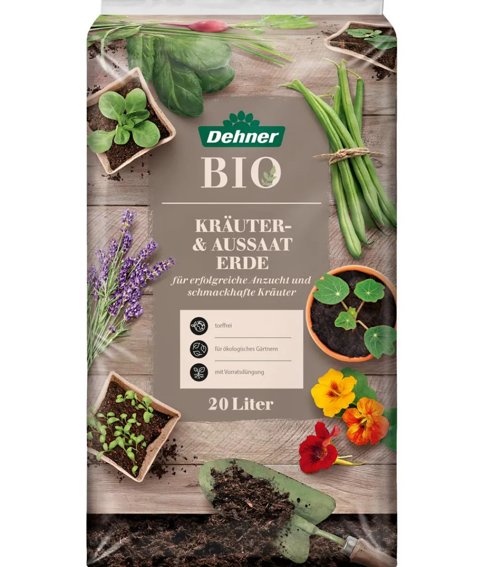 Dehner Bio Spezialerde - Aussaat- und Kräutererde, 20 l
