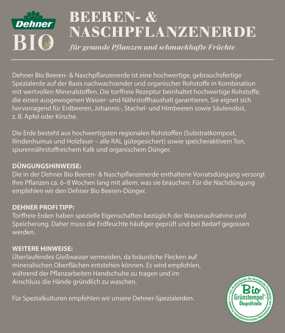 Dehner Bio Beeren- und Naschpflanzenerde, 20 l Online