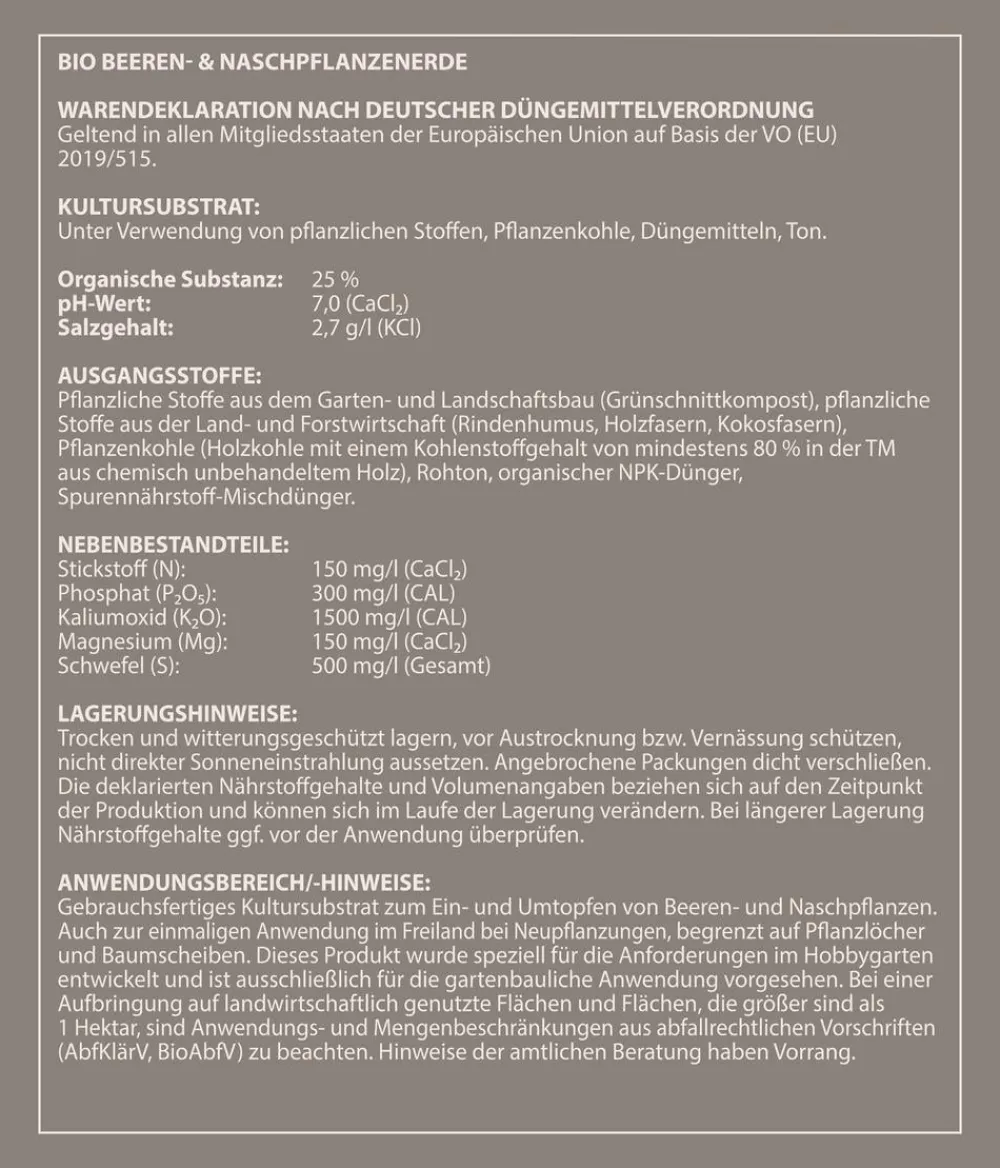 Dehner Bio Beeren- und Naschpflanzenerde, 20 l Online