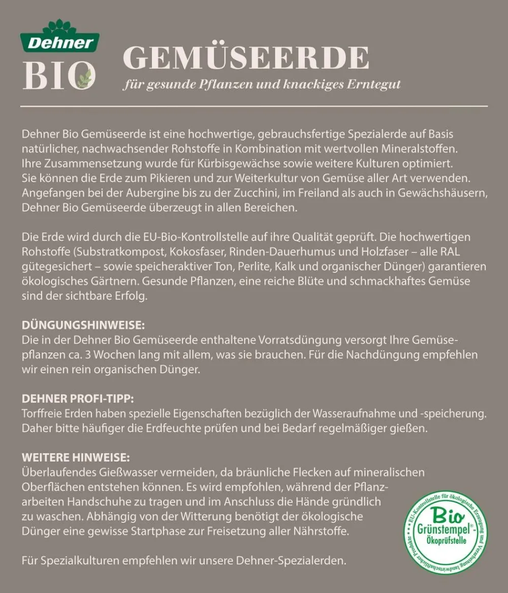 Dehner Bio Spezialerde > Gemüseerde, 40 l