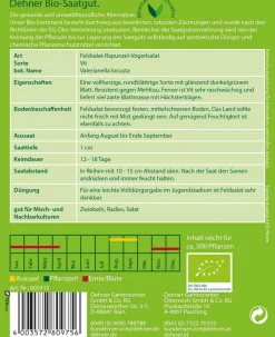 Dehner Bio Gemüsesamen > Samen Feldsalat-Rapunzel-Vogerlsalat 'Vit'