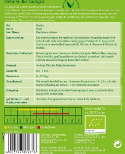 Dehner Bio Gemüsesamen > -Samen Radies 'Raxe'