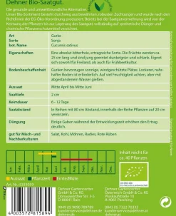 Dehner Bio -Samen Salatgurken 'Sonja'