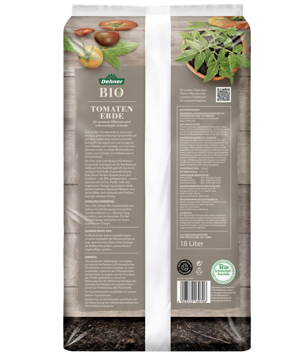 Dehner Bio Spezialerde > Tomaten-Erde, torffrei, 18 l