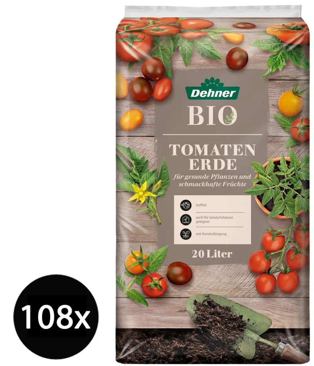 Dehner Bio Spezialerde - Tomatenerde, 108 x 20 Liter