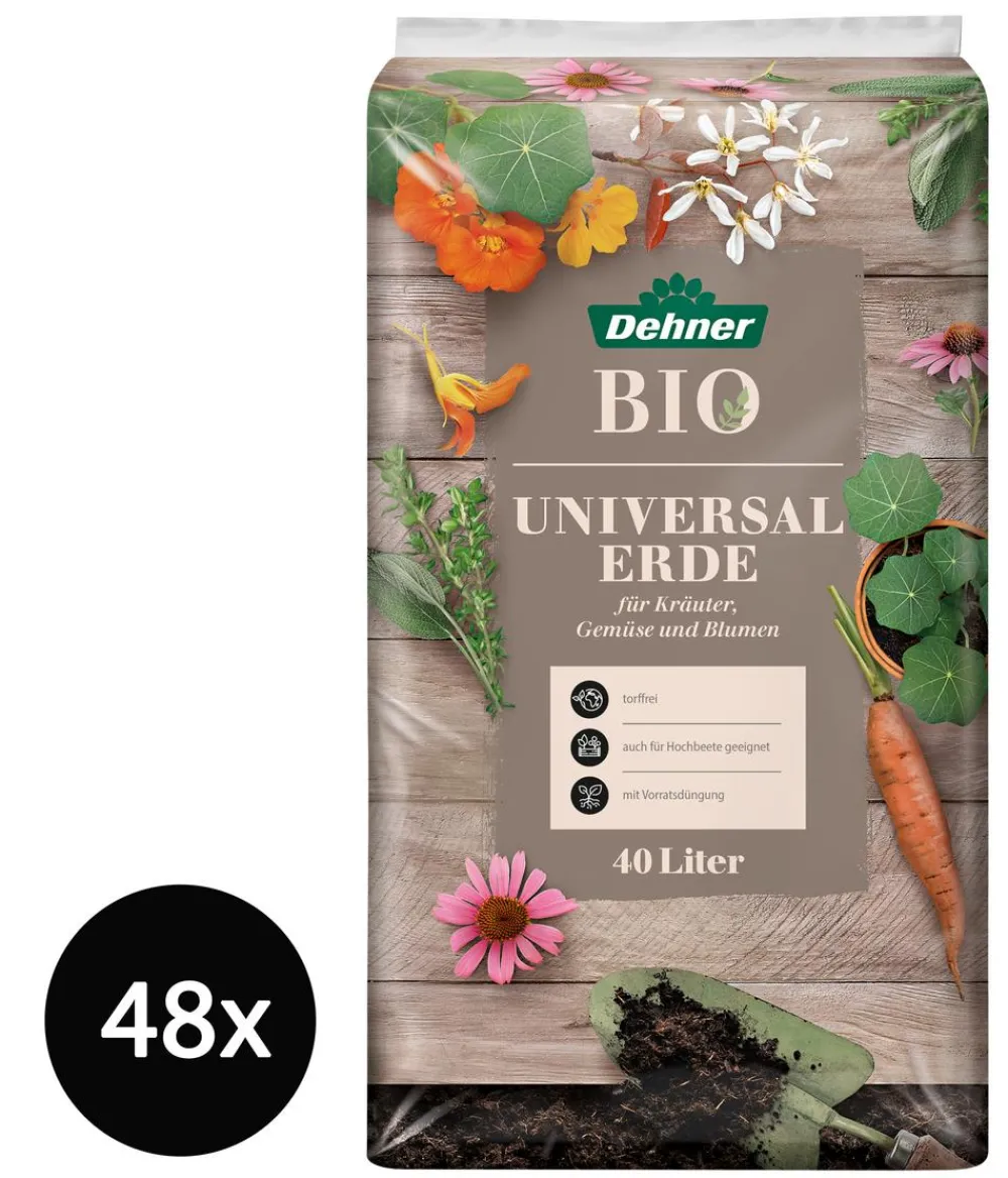 Dehner Bio Blumenerde > Universal-Erde, 48 x 40 Liter
