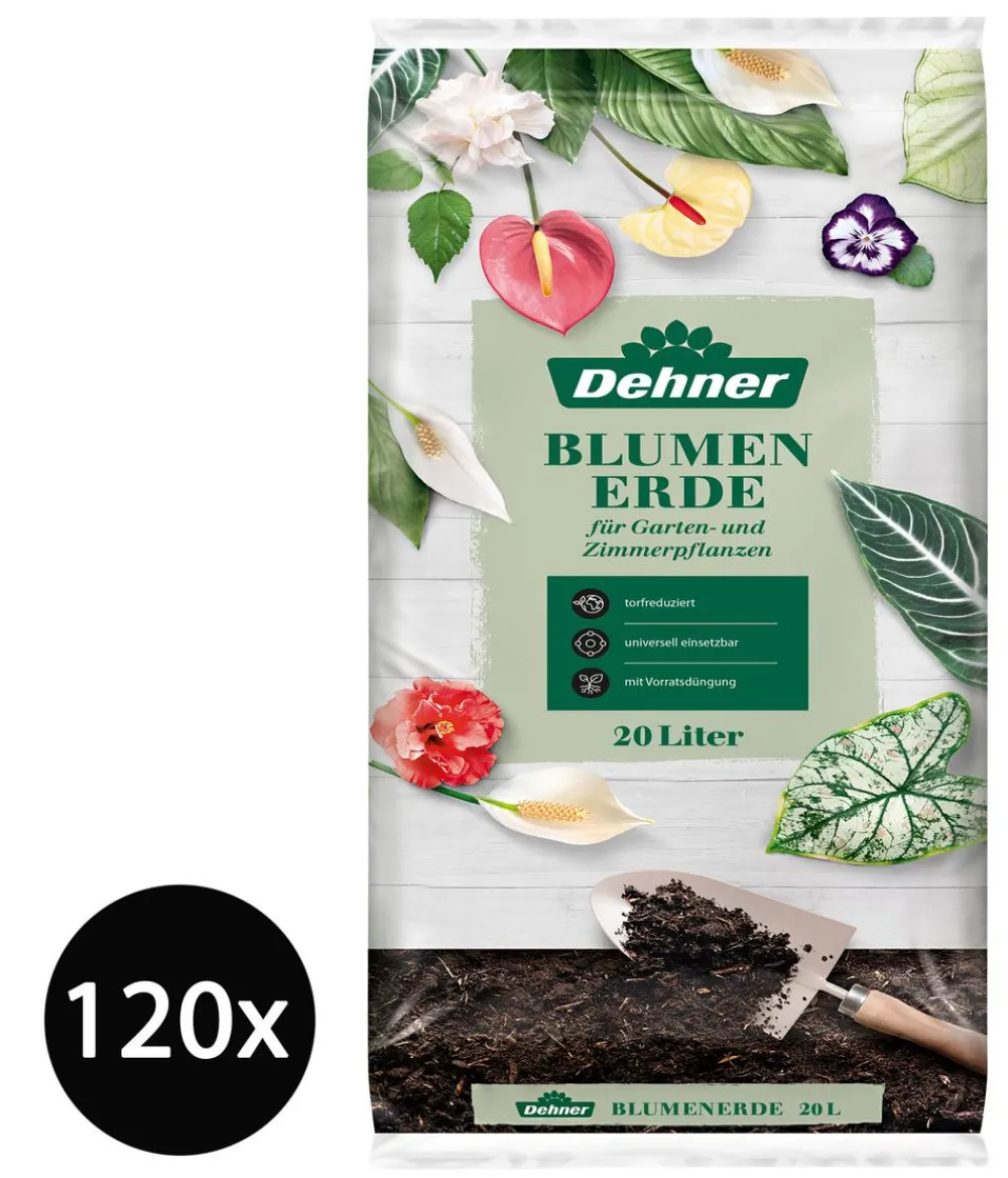 Dehner Blumenerde - Blumenerde, 120 x 20 Liter