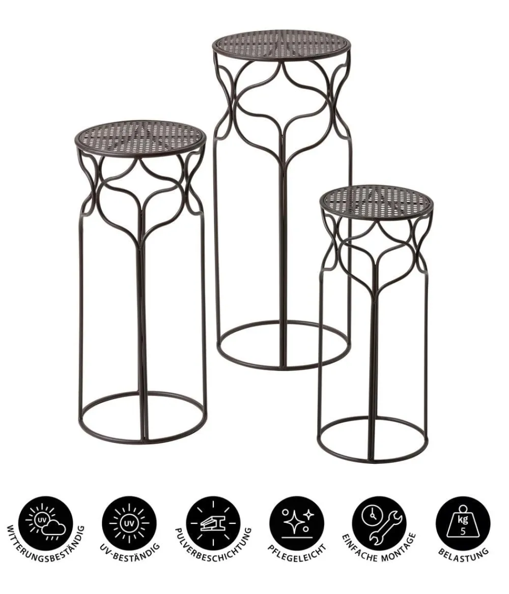 Dehner Blumenhocker-Set Giulia, schmal, 3-teilig Dunkelbraun Online