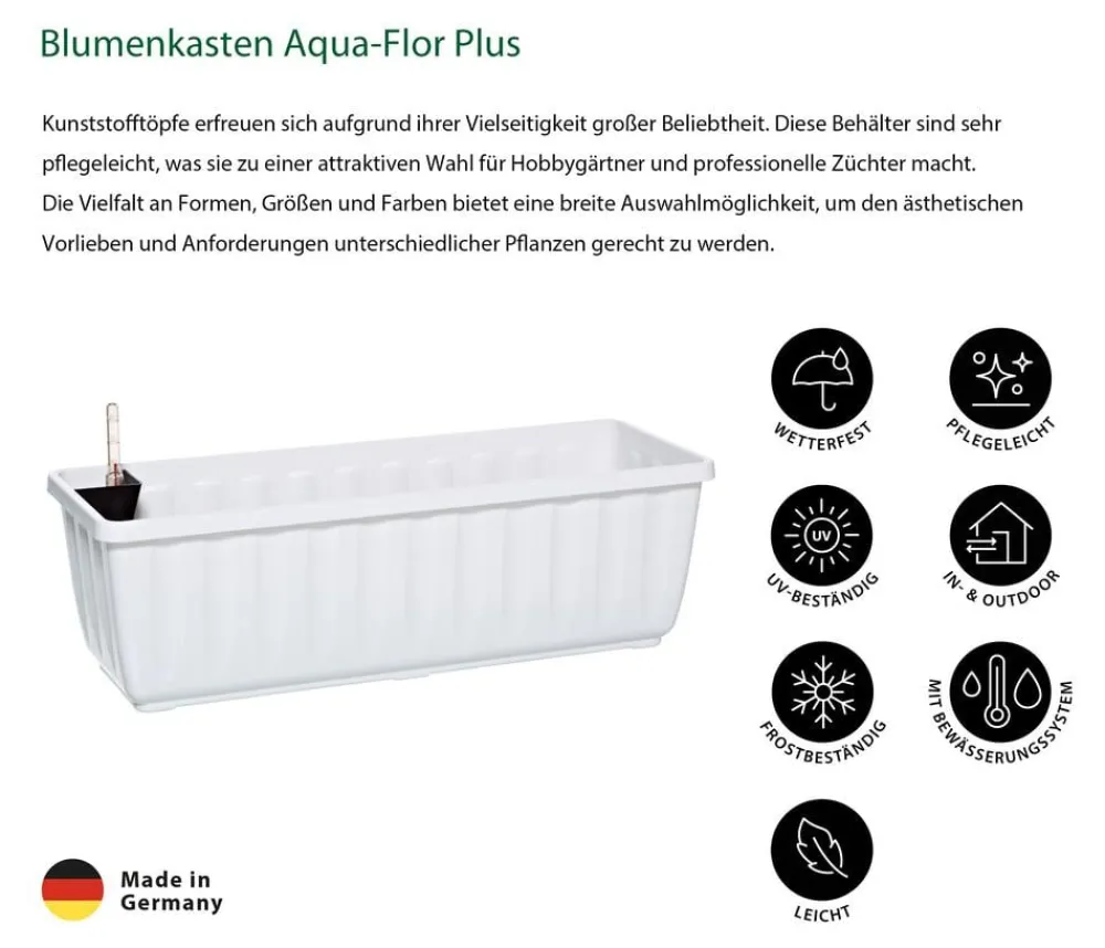 Dehner Pflanzkübel & Blumenkästen > Blumenkasten Aqua-Flor Plus mit Bewässerungssystem, eckig