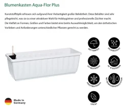 Dehner Blumenkasten Aqua-Flor Plus mit Bewässerungssystem, eckig Weiß Clearance