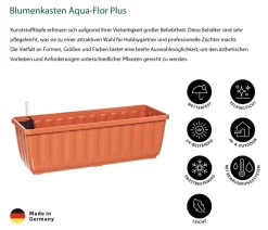 Dehner Pflanzkübel & Blumenkästen - Blumenkasten Aqua-Flor Plus mit Bewässerungssystem, eckig Orange