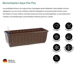 Dehner Pflanzkübel & Blumenkästen - Blumenkasten Aqua-Flor Plus mit Bewässerungssystem, eckig Braun