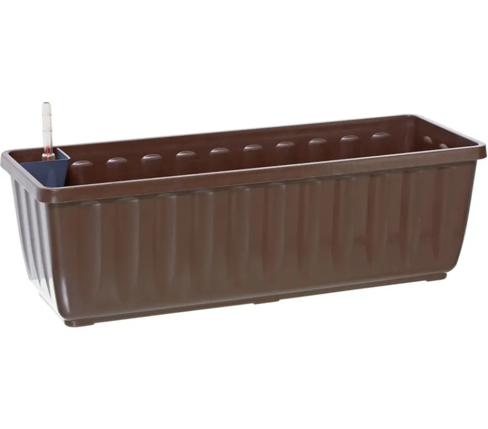Dehner Pflanzkübel & Blumenkästen - Blumenkasten Aqua-Flor Plus mit Bewässerungssystem, eckig Braun