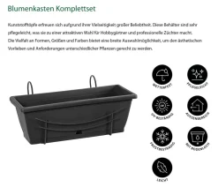 Dehner Pflanzkübel & Blumenkästen > Blumenkasten-Komplettset inkl. Bewässerung und Untersetzer, ca. B 50/H19/T17 cm