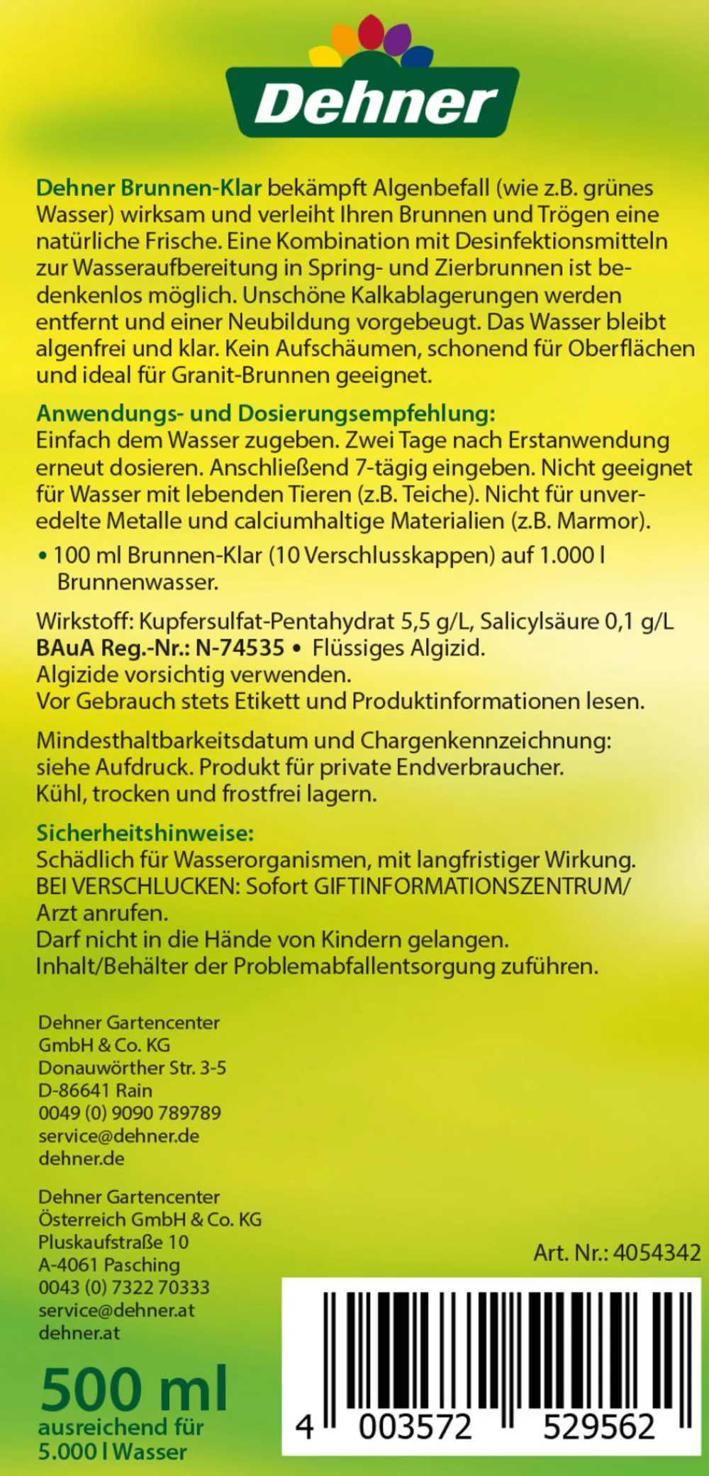 Dehner Brunnen-Klar, 500 ml Clearance