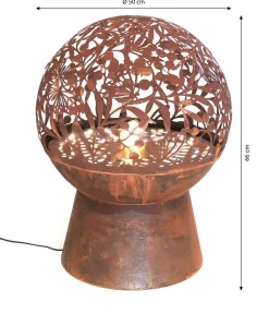 Dehner Gartenbrunnen - Cortenstahl-Gartenbrunnen Floral, ca. H66 cm