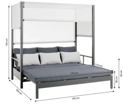 Dehner Loungemöbel|Sonneninseln - Daybed Hollywood, ca. B195/H195/T183 cm