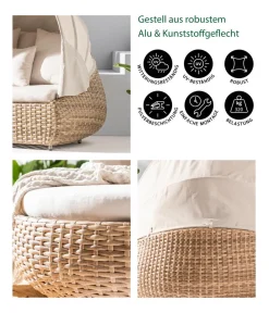Dehner Loungemöbel|Sonneninseln > Daybed Tulum, ca. B179/H163/T220 cm