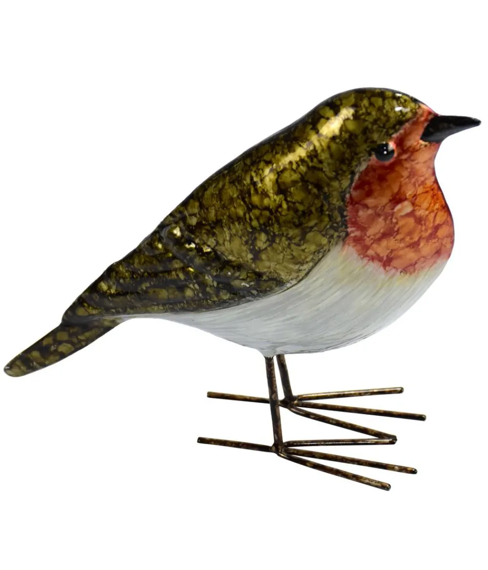 Dehner Gartenzwerge & Gartenfiguren > Deko-Vogel Rotkehlchen, ca. H14 cm